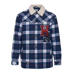 Karl Kani Geacă de primăvară-toamnă bej / bleumarin / roșu / alb