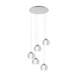 Lustră globuri Rocamar 1 98596, E27 5X28W, H:1500 mm Ø:585 mm, crom
