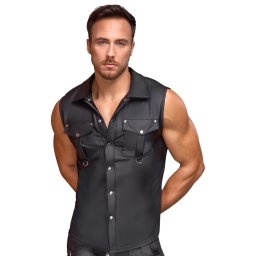 NEK Sleeveless Matte Look Shirt with Studs 2161826 Black 3XL