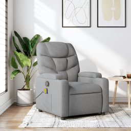 Fotoliu de masaj rabatabil, gri deschis, textil GartenMobel Dekor