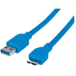 Techly SuperSpeed USB 3.0 cable, A male to micro-B male, 1 m, blue