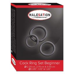 Malesation Cock Ring Set Beginner Black