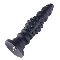 HiSmith HSA61 Dots Ripple Silicone Anal Dildo KlicLok 28.7cm Black
