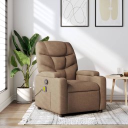 Fotoliu de masaj rabatabil, maro, material textil GartenMobel Dekor