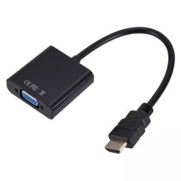 Adaptor Convertor HDMI la VGA + AUDIO, Gonga® Negru