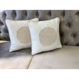 Set 2 perne CREM, Hiko Oma Vali, macrame handmade 2x40x40cm