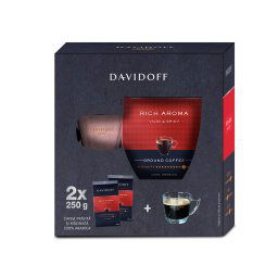 Pachet cafea Davidoff Rich Aroma macinata 2x250g cu ceasca