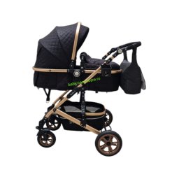 Cărucior-nou-născut-2-în-1-Baby-C-geantă-multifuncționala-plasă-pentru-insecte-cod-531-A-Negru