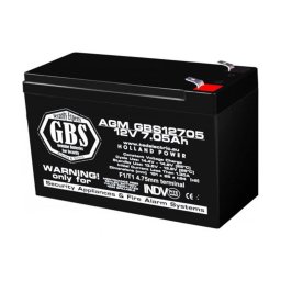 Acumulator AGM VRLA 12V 7,05Ah pentru sisteme de securitate, terminal F1 - GBS