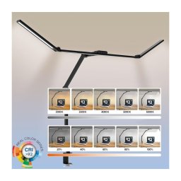 Lampă LED flexibilă birou, dimabilă, 36W, 230V, 3000-6500K, CRI 92, negru