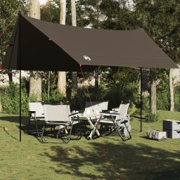 Prelata de camping, maro, 462x306x211 cm, impermeabila GartenMobel Dekor