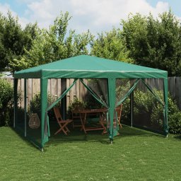 Cort de petrecere cu 8 pereti din plasa, verde, 4x4 m, HDPE GartenMobel Dekor