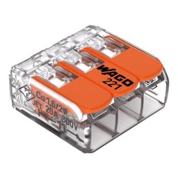 Conector derivatie 3 fire, max. 4 mmA ² (50 buc.) - WAGO 221-413