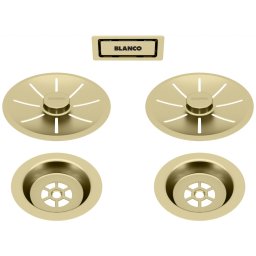Set elemente de scurgere chiuveta doua cuve finisaj satin gold 203477-Blanco