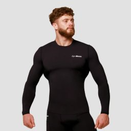 GymBeam Tricou de compresie cu mânecă lungă Mid Black XL