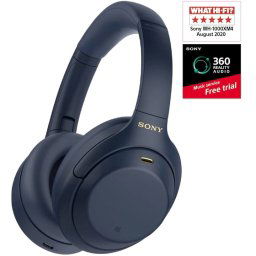 Casti Sony WH1000XM4, Wireless, Bluetooth, Noise cancelling, Albastru
