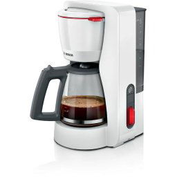 Cafetiera Cafetiera 1.37 l, cana sticla, sistem antipicurare, oprire automata, rezervor de apa detasabil, cu sistem de mentinere la cald,Alb