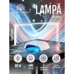 Lampă de masă fără umbră, Led, Roz