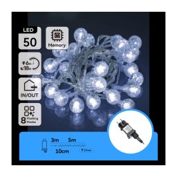 Aigostar - Instalație luminoasă LED de exterior 50xLED, 8 funcții, 8 m, IP44, lumină albă rece