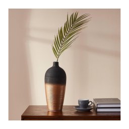 Vază ceramică Eglo 421423 SARYKSU 28x12,5 cm negru/auriu