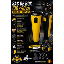 Sac de box 130x40 cm bicolor - umplut