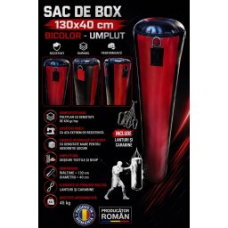 Sac de box 130x40 cm bicolor - umplut