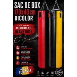 Sac de box 170x40 cm bicolor - umplut