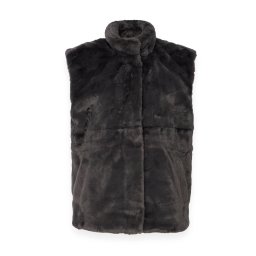 VERO MODA Geacă Vmsonjapoppy Faux Fur Waistcoat 10310131 19-0201 TCX asphalt