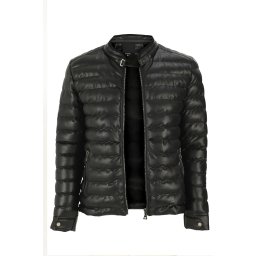 74456 Dewberry Slim Fit Puffer Mens PU Jacket-BLACK