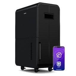 Klarstein DryFy Connect 70 dezumidificator, 70 l / zi, până la 140 m², control prin aplicație, mobil, rezervor de apă (DXJ8-Kl-DFGr-70Ant)