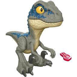 Mattel Jurassic World Mega Roar Velociraptor Blue, toy figure