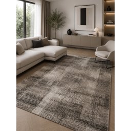 Covor Mira 24007-120, Inaltime Fir 6 mm, Marime 60 x 110 cm, Maro, Antialergic, Polipropilena, Living, Dormitor, Coridor, Hol