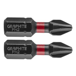 Varfuri, biti, de impact, PH2, set 2 buc, PH2x25 mm, Graphite