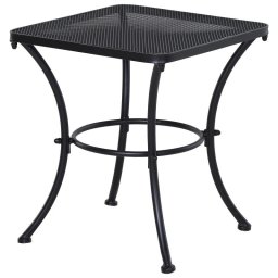 Masa gradina/terasa/balcon pentru exterior, patrata, metalica, negru, 45x45x50 cm