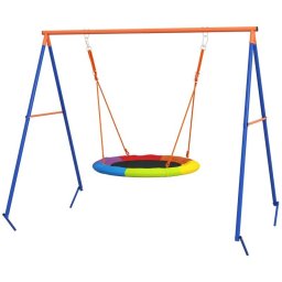 Complex de joaca, leagan tip cuib de barza, material Oxford, multicolor, 196x172x180 cm