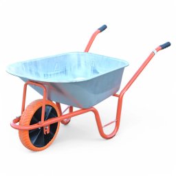 Roaba cu cuva zincata 100 l, roata plina P-RPPU, janta plastic, Evotools,