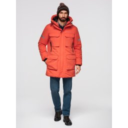 Ombre Men's long insulated jacket with reflective elements - orange