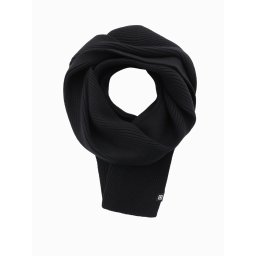 Ombre Men's monochromatic ribbed knit scarf - black