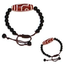 Bratara Agata Dzi - Vechea Putere Magica Tibetana 2 Ochii - Diametru 58 mm - 1 Buc