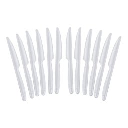 Set 12 cutite masa 18 cm, plastic reutilizabil, albe