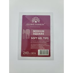 Set tipsuri din gel, 240 bucati, 12 marimi, forma patrat mediu
