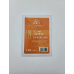 Set tipsuri din gel, 240 bucati, 12 marimi, forma patrat ingustat