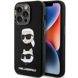 Husa Husă Karl Lagerfeld 3D Rubber Glitter Logo pentru iPhone 15 Plus, Roz