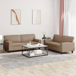 Set de canapele, 2 piese, cappuccino, piele ecologica GartenMobel Dekor