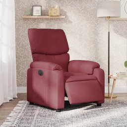 Fotoliu rabatabil electric, rosu vin, material textil GartenMobel Dekor