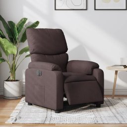 Fotoliu rabatabil electric, maro închis, material textil GartenMobel Dekor