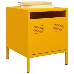 Noptiere, 2 buc., galben mustar, 35x39x43,5 cm, otel GartenMobel Dekor
