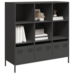 Dulap înalt, negru, 101,5x39x103,5 cm, otel GartenMobel Dekor
