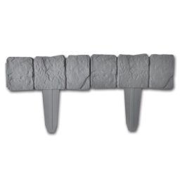 Set 4 bucati MINI Gard cu aspect de piatra Plastic / Bordura din plastic cu aspect de piatra