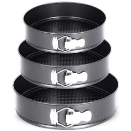 Set 3 tavi de tort cu dimensiuni diferite si fund detasabil 18-20-22